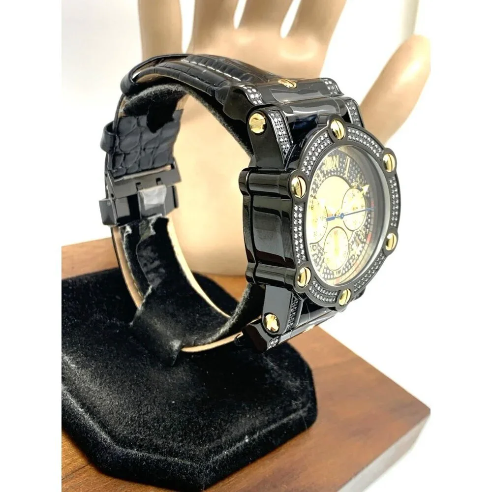 JBW Men's Watch JB-6215-10B 10 YR Anniversary Phantom 1.96ctw Diamond Quartz